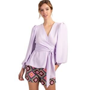 Trina Turk Cottagecore Flattering Wrap Blouse Size Small NWT
